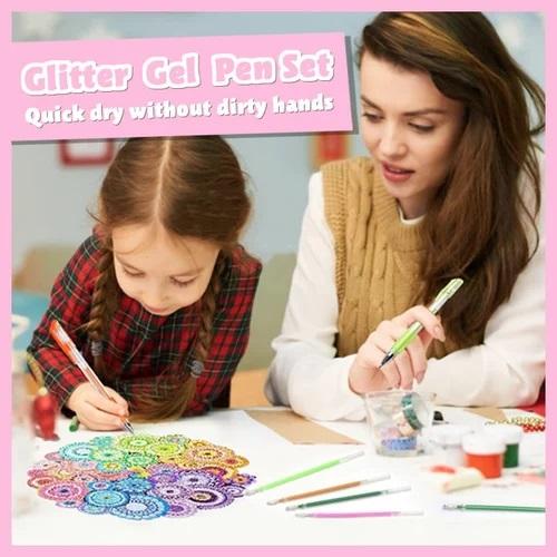 8pcs/Set Glitter Gel Pens for Coloring Books Scrapbooking Drawing Writing