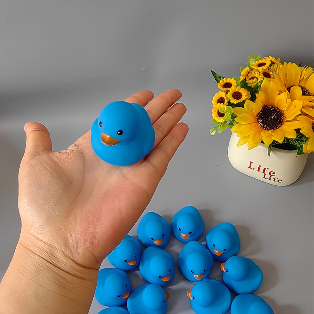 1-100Pc Blue Mini Rubber Ducks Set In Bulk Float Squeak Tiny Ducks Rubber Duck Toy For Kids Party Birthday Supplies