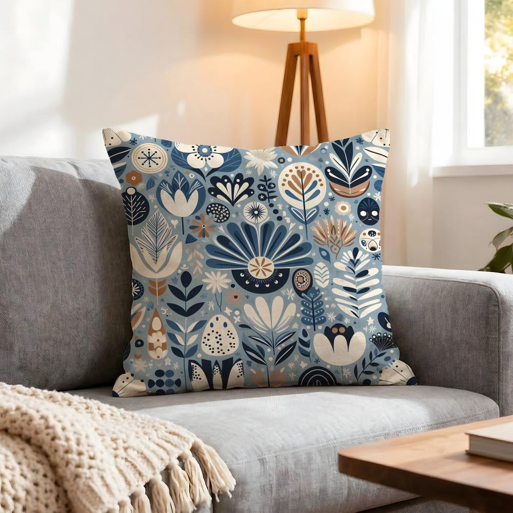 Pattern Scandinavian Floral Cushion Cover 1Pcs Decorative Covers Soft Cushion Case For Sofa Couch Decor 40X40 45X45 Pillowcases