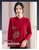 New Mom's Autumn/Winter Fleece-Lined Warm Sweater: Stylish, Thick Base Shirt for Middle-Aged and Elderly.