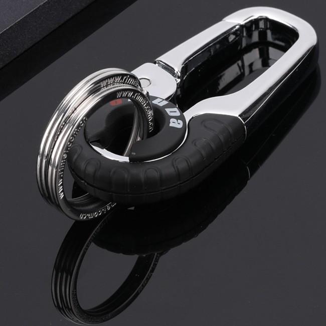 Omeida Pánská pevná kovová klíčenka s dvojitými kroužky