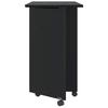 Mobile Filing Cabinet with Desk MOSS Black Solid Pine Wood