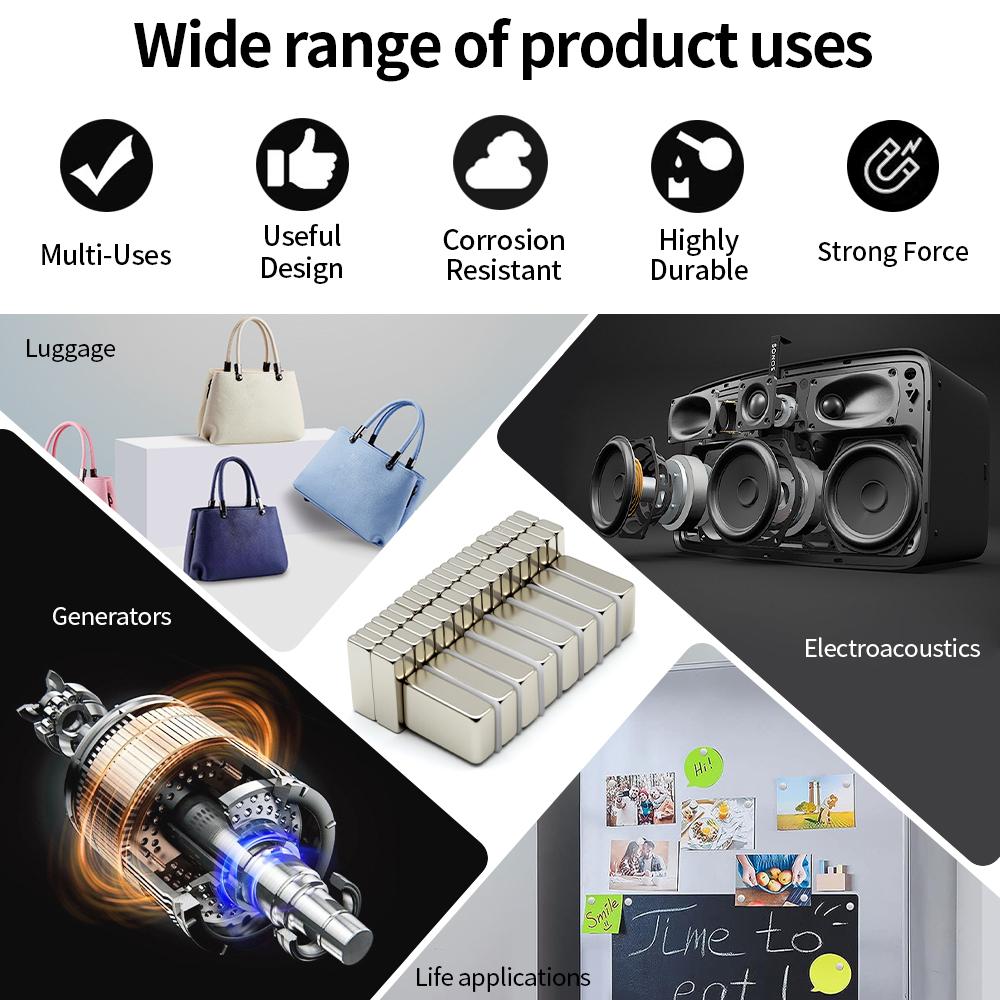 Superstarker Neodym-Magnet N35 NdfeB Permanentmagnetische Magnete Block Leistungsstarke Magnete Kühlschrankmagnet 30x10x2/3/4/5/10mm