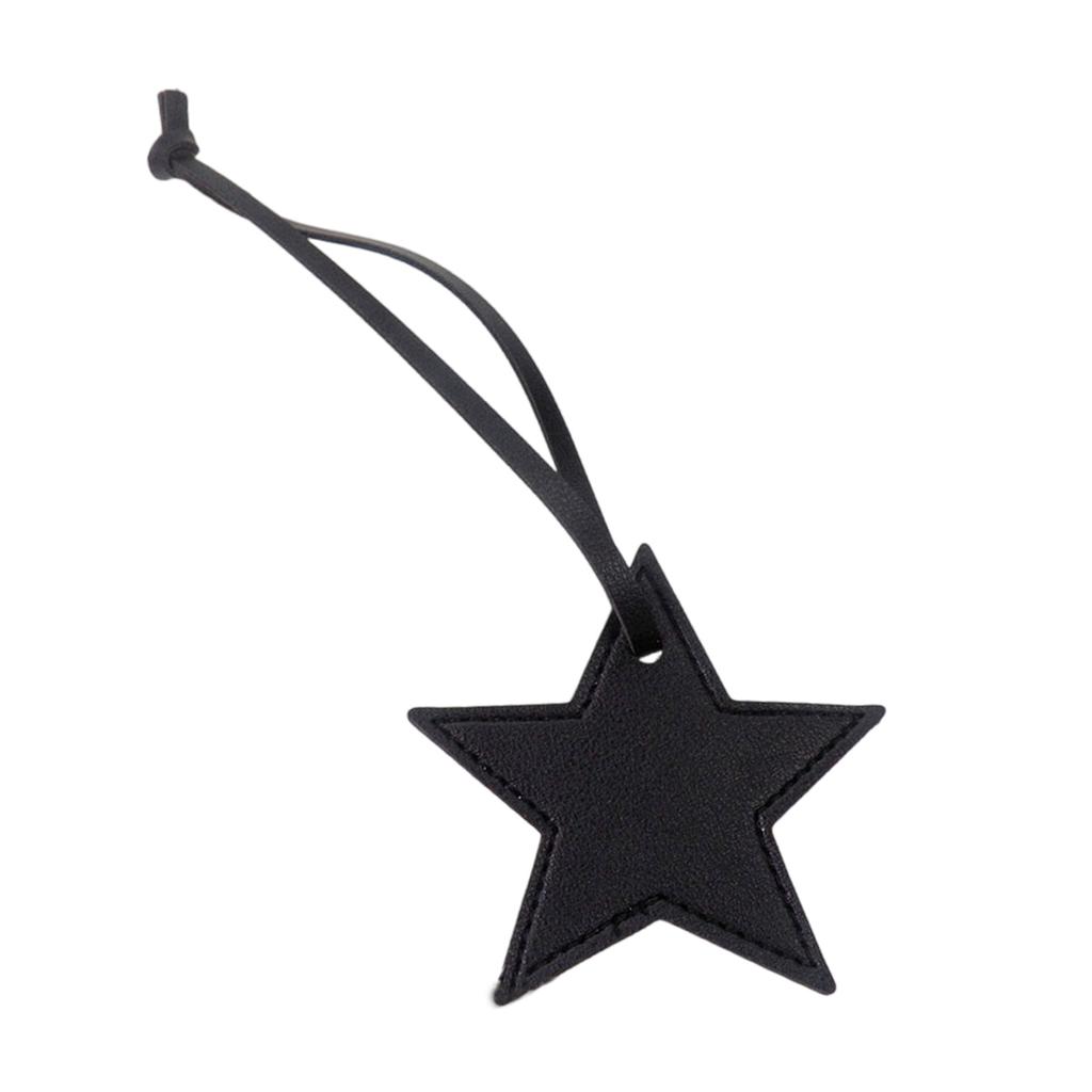 Five Pointed Star Leather Pendant Keychain Stylish Key Rings Five-pointed Star Luggage Tag Purse Decoration for Ladies