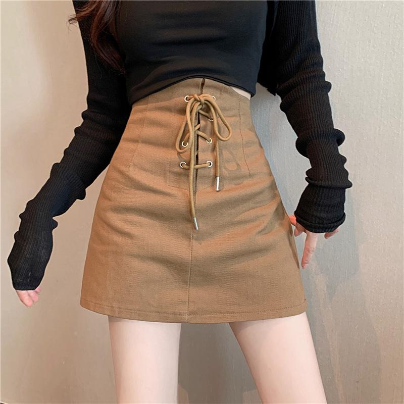 

Женские облегающие юбки на шнурке, летние облегающие винтажные черные брюки с высокой талией, уличная одежда Y2K 2XL хаки