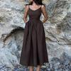 Spring New Arrival Women's Elegant Sexy Solid High Waist Suspender Dress, European American Style Forest Aesthetic Casual Dress for Women