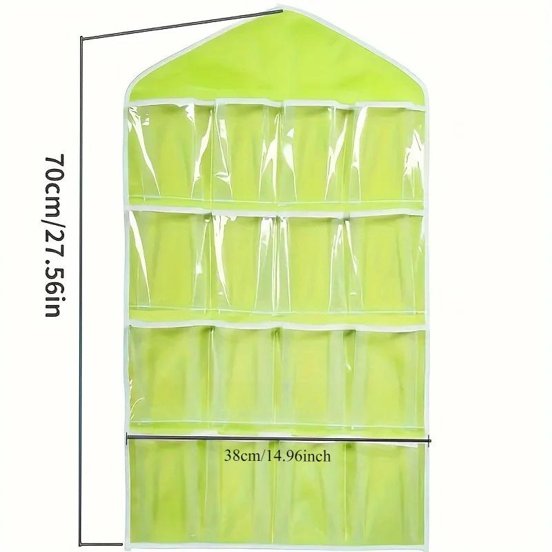 Space-Saving Transparent Hanging Wardrobe Organizer, Multi-Pocket Mesh Storage Bag for Underwear, Socks & Accessories
