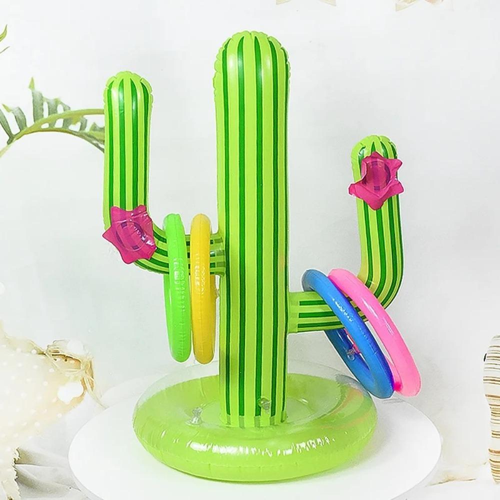 PVC Inflatable Floating Toss Game Cactus Swimming Pool Air Mattress  Outdoor