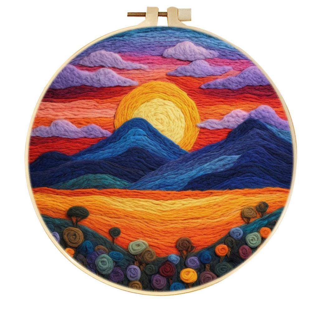 1pc Landscape Embroidery Kit with Felt Painting Design - DIY Gift