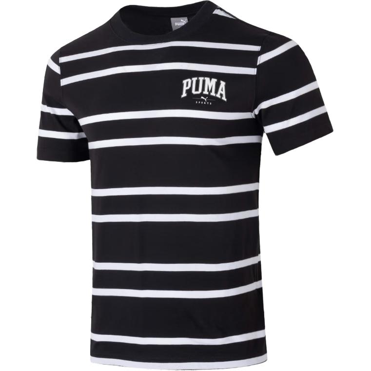 

Puma Striped Fitness Training Comfortable Short Sleeve T-Shirt Men Tops Black 685563-01 XL