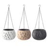 Plastic Hanging Basket Outdoor Hanging Pot with Drainer Chain Home Decor