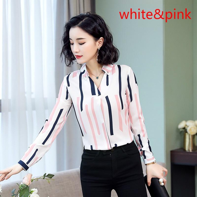 Long Sleeve Printed Chiffon Shirt 
