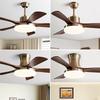 Household Retro Ceiling Fan Lamp Living Room Dining Room 3-color Dimming Pendant Light Fan 6-Speed Adjustable Lighting Fan