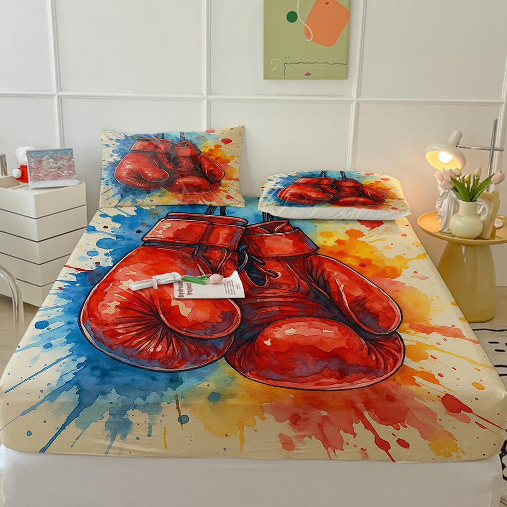 Modèle de matelas Cartoon Two, Housse de protection de matelas, Ensemble trois pièces de housse de protection, Impression numérique