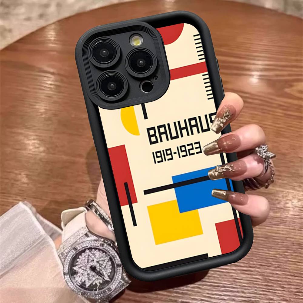 

Abstract B-Bauhaus Geometric Art Phone Case For IPhone 17 16 15 14 13 12 11 Pro Max Plus Silicone Shockproof Case iPhone 15