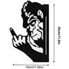 Peek A Boo Pokazywanie środkowego palca Metalowy znak Znaki Bigfoot Znaki Orangutana Podglądające zwierzę Sztuka ścienna Ornament Środkowy palec Podglądające znaki
