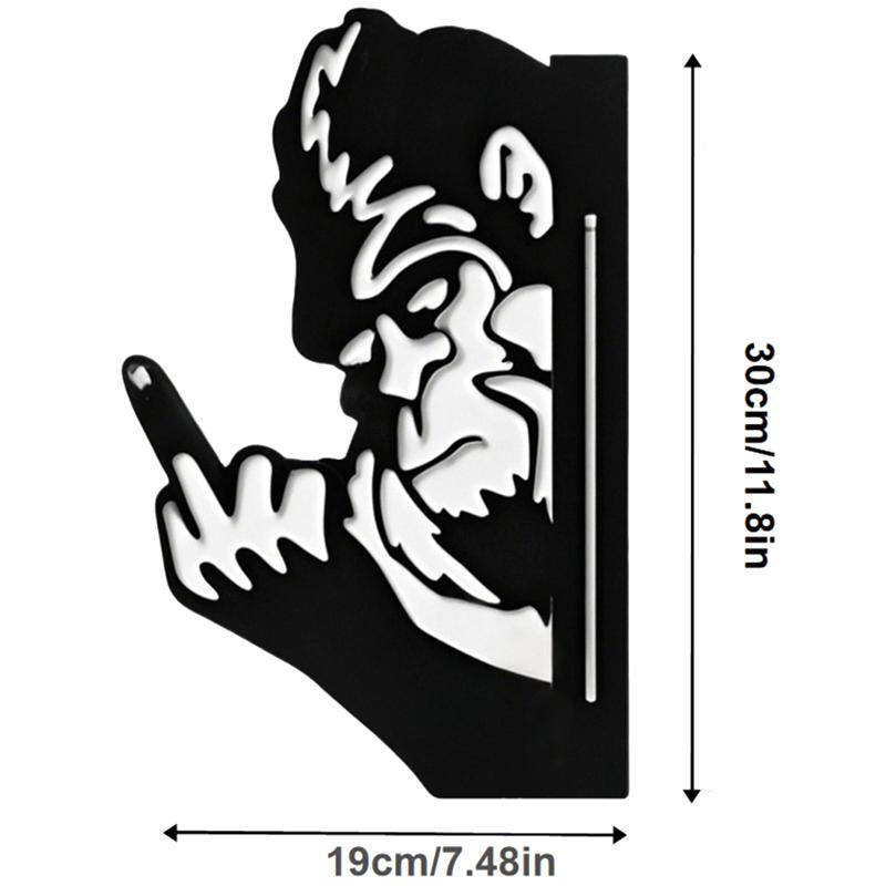 Peek A Boo Flipping Off Metal Sign Bigfoot Signs Orangutan Signs Peeping Animal Wall Art Ornament Middle Finger Peeping Signs