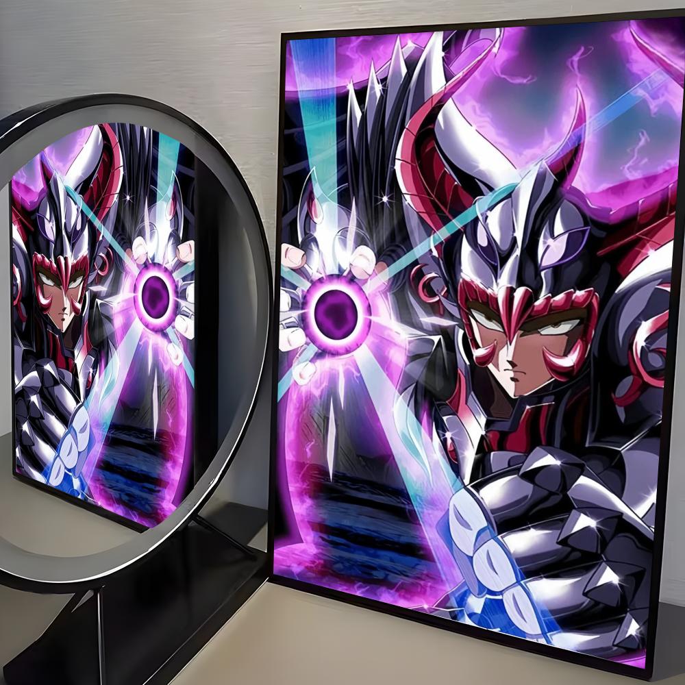 S-Saint Seiya Anime Klasyczny Plakat HD Sztuka Mural Ścienny Plakat Wodoodporny Vintage Nadruk Dekoracja do Wystroju Domu DIY