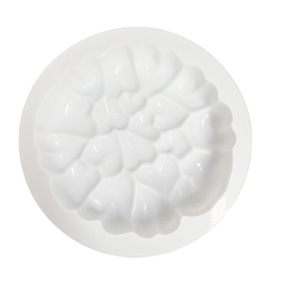 1 szt. Forma silikonowa do pieczenia, okrągła, z napisem "Love", na mus, deser francuski, forma do ciasta w kształcie serca, forma do świec handmade