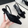 Fashion 2025 New Plus Size Slingbacks Women's High Heels New Butterfly-knot Office and Career Fashion Best Seller Toe Sandals Zapatos