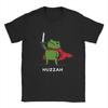 Huzzah Kikker Ridder Grappig Zwaard Meme Citaat Katoenen T-shirt Unisex Zomer Streetwear T-shirts Ronde Hals Vrijetijds T-shirt Oversized Tops