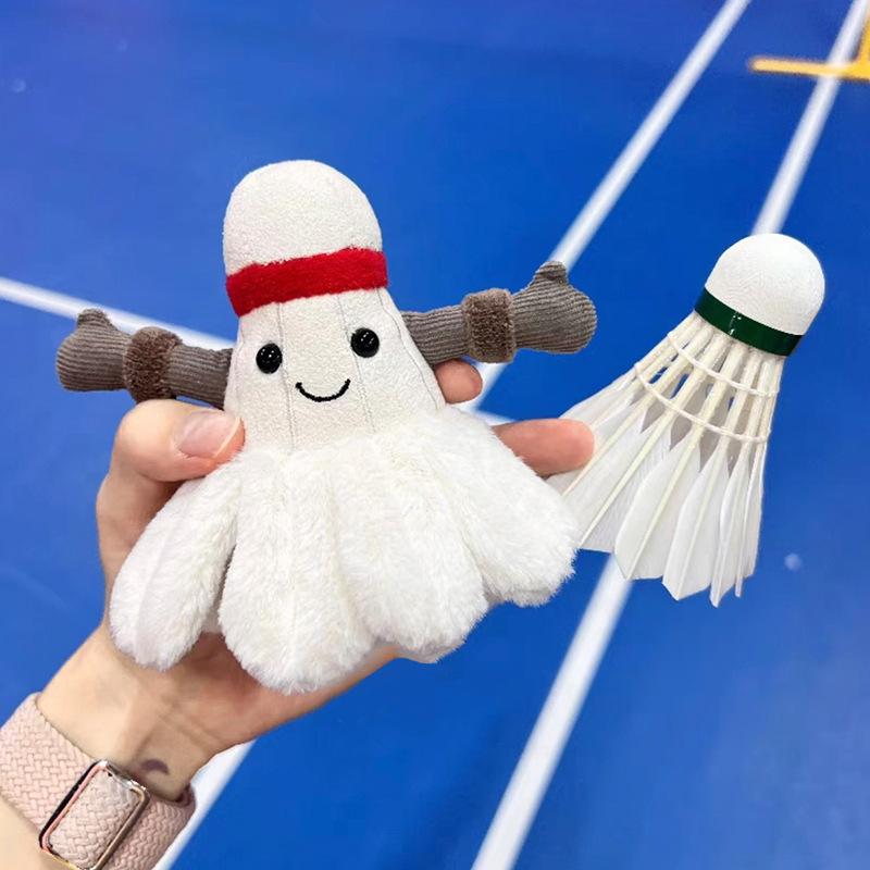 Neue lustige Badminton-Puppe Plüschtier Geschenktasche kleiner Anhänger Greifautomat Puppe