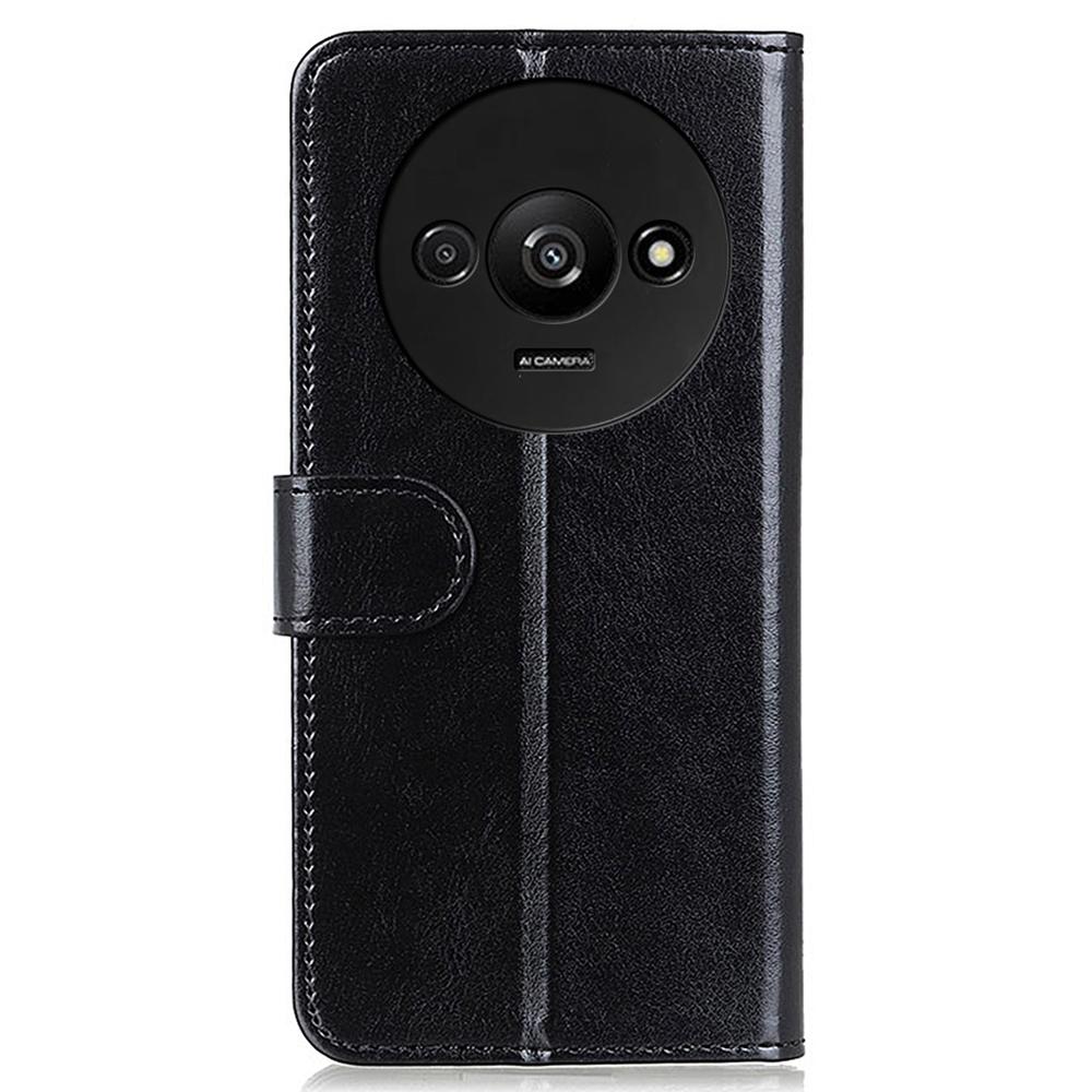 For Xiaomi Redmi A3 4G/Poco C61 4G Case Crazy Horse Texture Horizontal Flip Leather Phone Cover