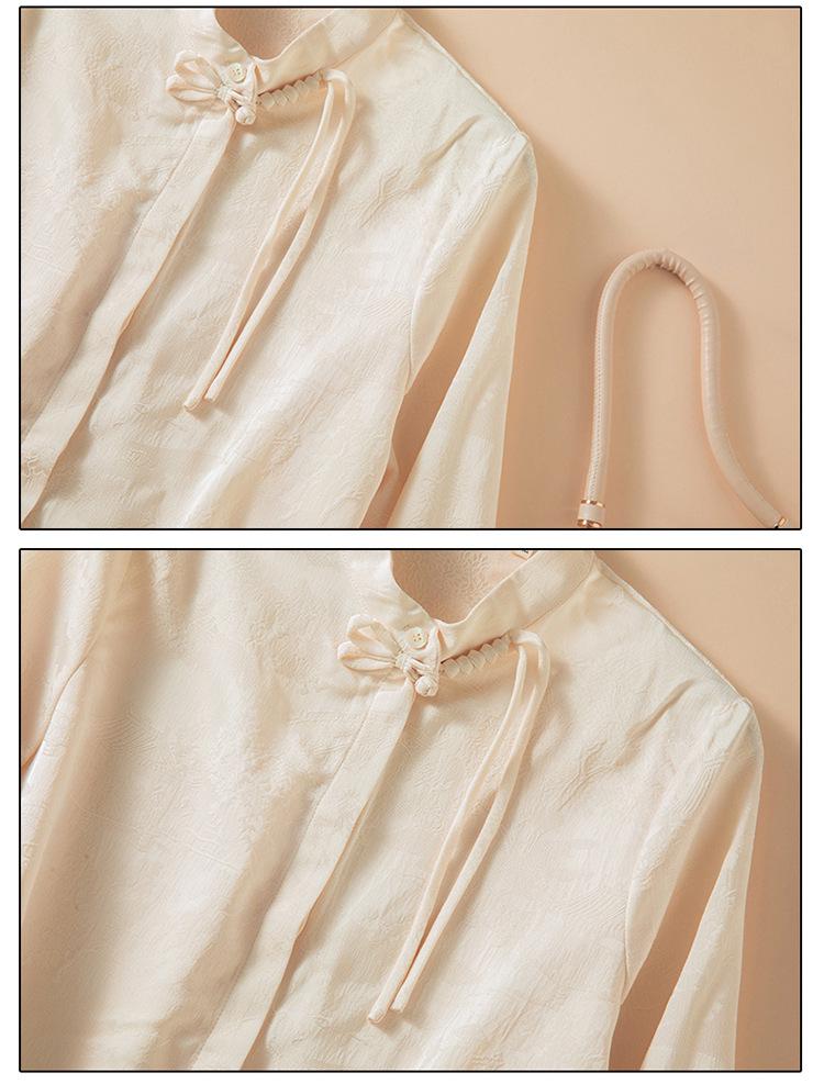 Women's 2026 Spring Chinese Style Slim Fit Long Sleeve Shirt