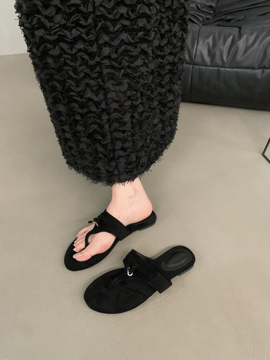 

2025 летний кулон крутые тапочки новая верхняя одежда плоский каблук ленивые тапочки с надписью женские 39 чёрный