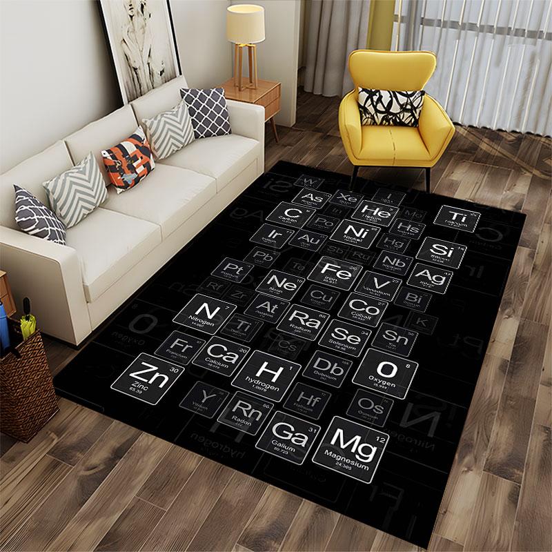 Periodic Table Design Carpet suitable as a non-slip mat for the living room or bedroom sofa