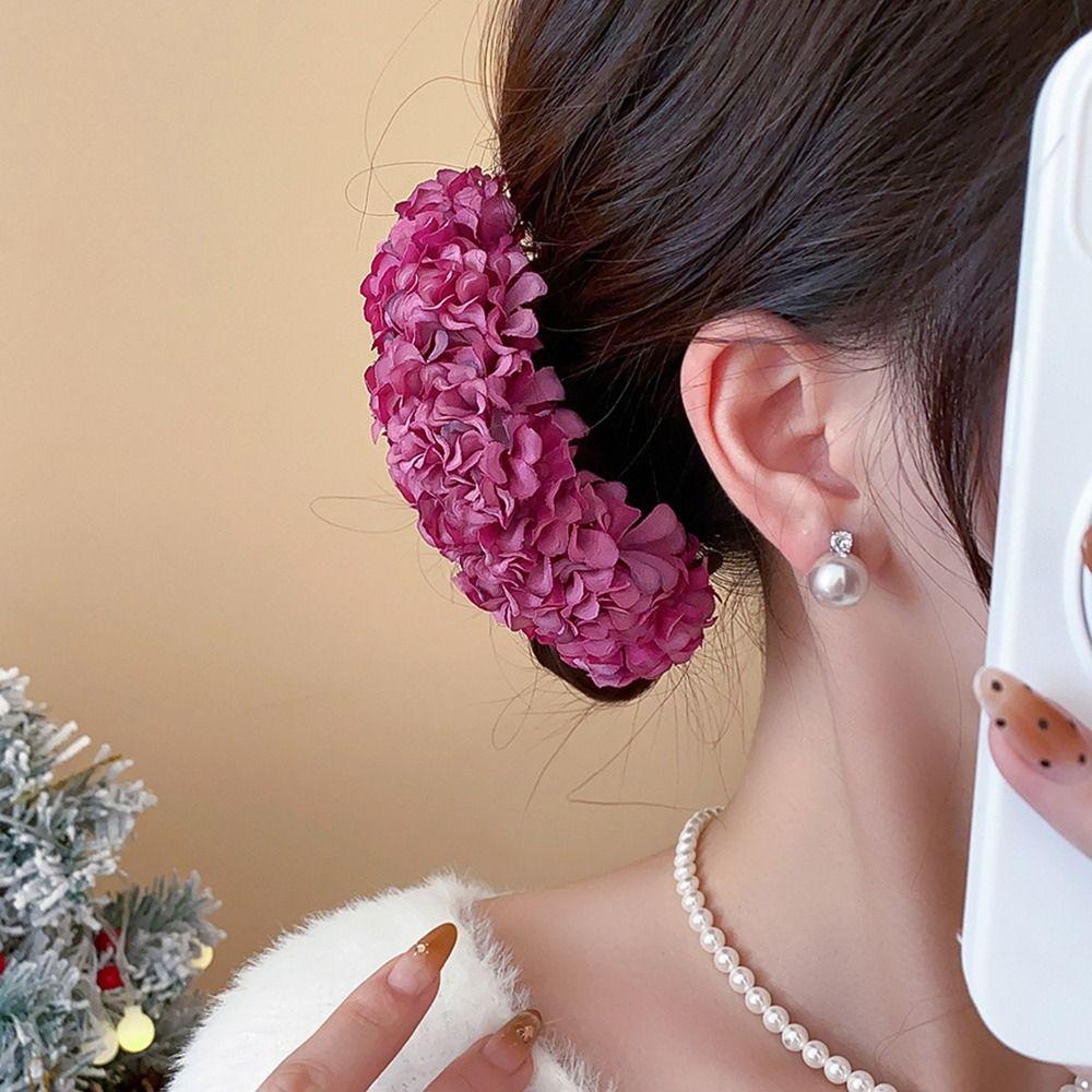 Čínský styl Červený květinový spon do vlasů Super vílí Svatba Tradiční doplněk do vlasů Vintage Svatební ozdoba do vlasů pro šaty Qipao
