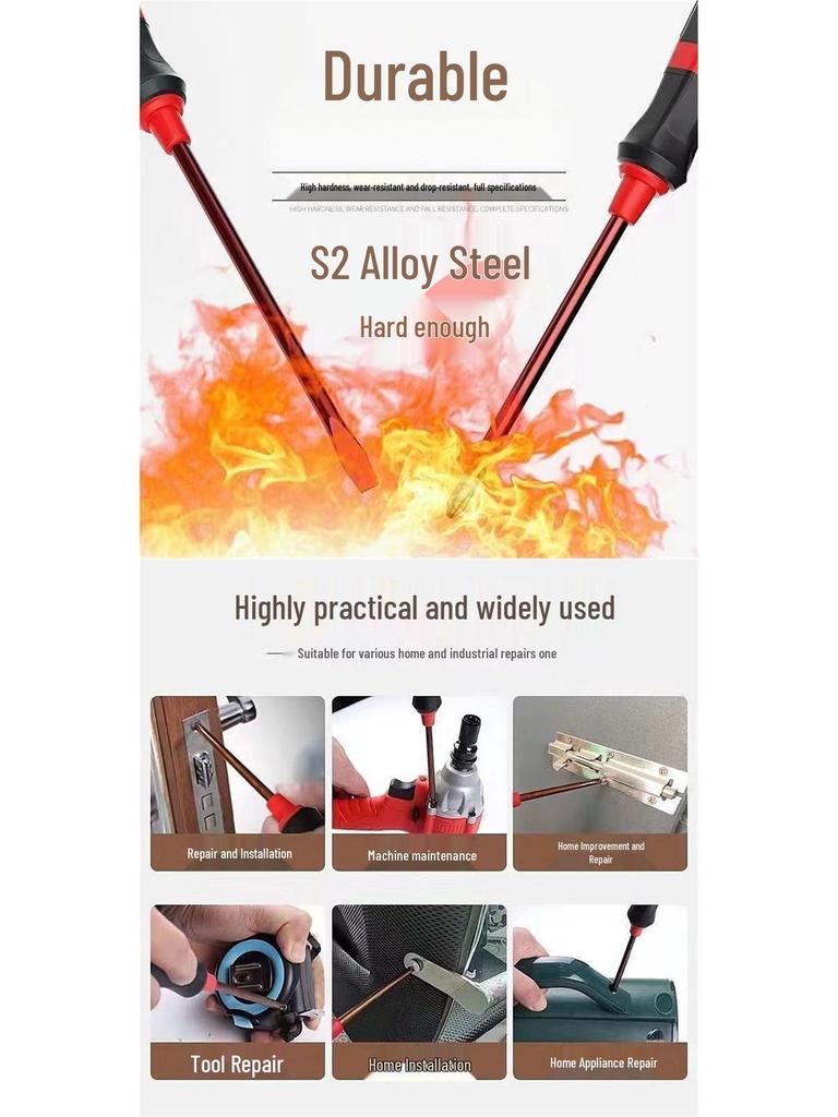 Brand New Japanese S2 Alloy Steel Phillips Screwdriver: Super Hard Industrial Grade Home Tool Set