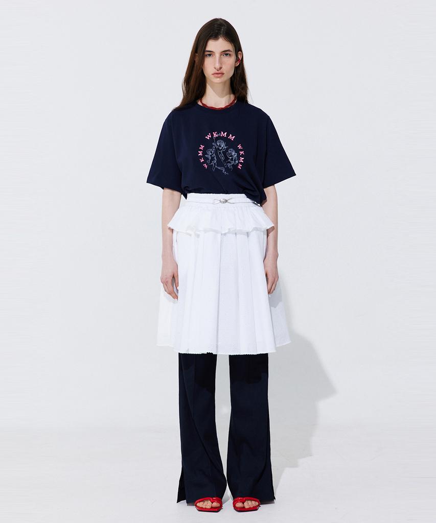 Bundercammer Eyelet Punching Banding Skirt_White