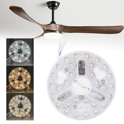 LED Deckenventilator Lichtmodul 5,3 Zoll 3 Farben Rundes LED Deckenventilatorlicht Nachrüstkit