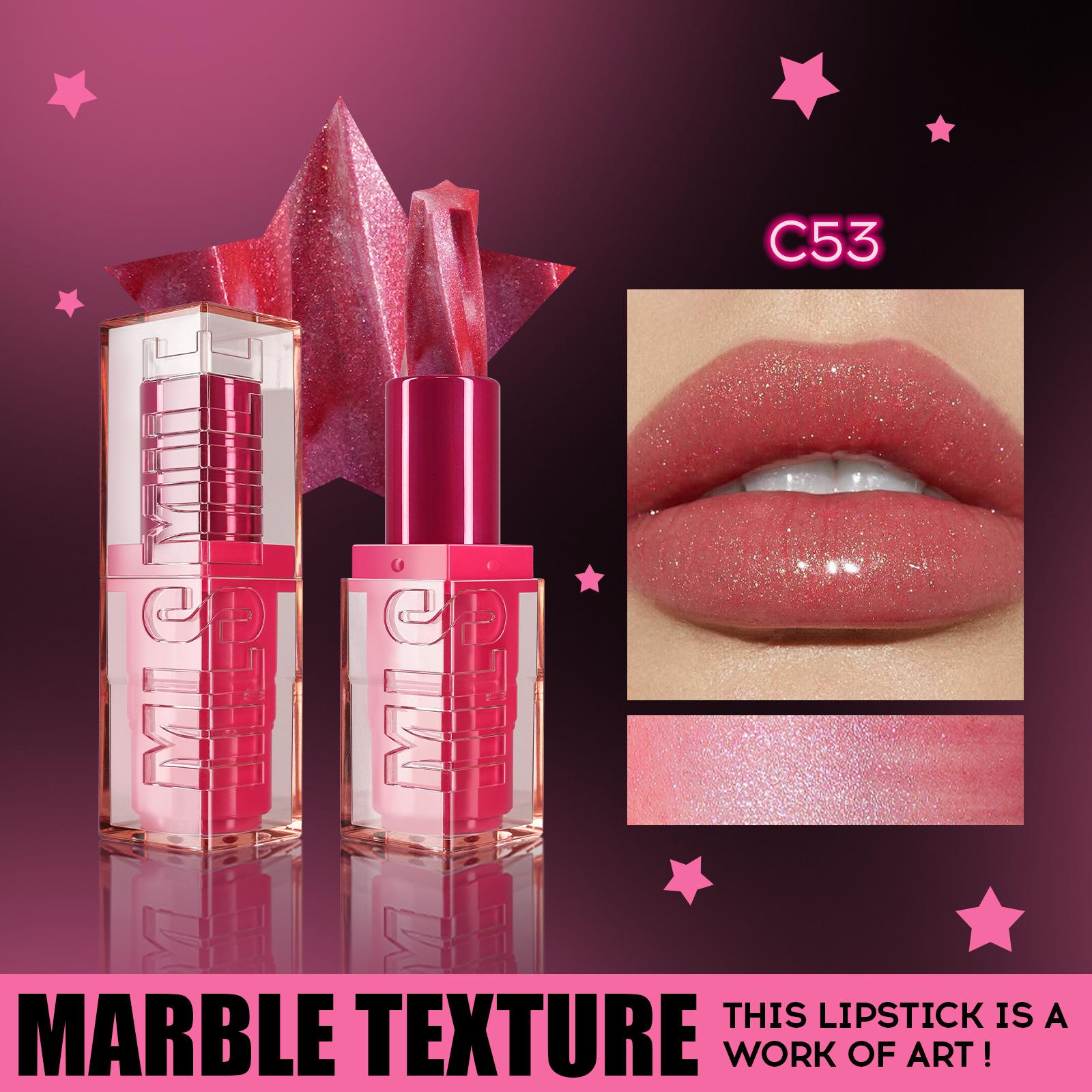 

4-кольорова спалахлива спіральна помада у формі п ятикутної зірки, зволожуюча та легка у фарбуванні перламутрова помада.