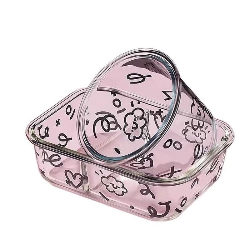 ZISIZ Glass Microwave Lunch Box 3-Piece Set