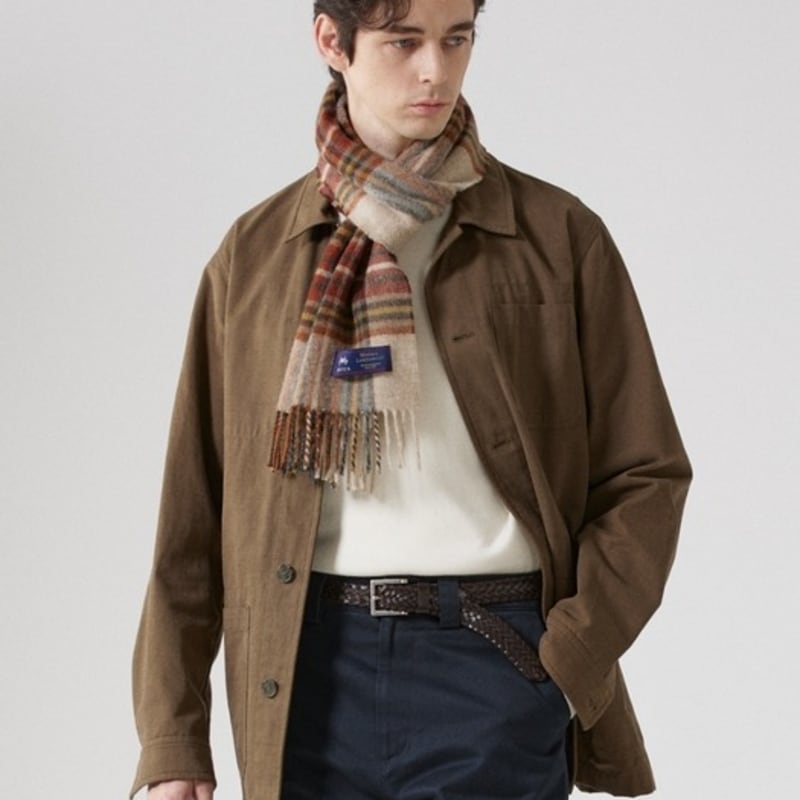 ABRAHAM MOON Merino Wool Muffler 25cm - Oatly Rust