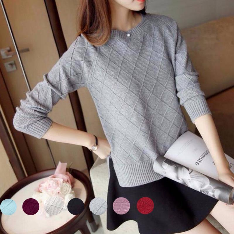 

Pofulove женский теплый пуловер с низким воротником и длинными рукавами, офисный толстый вязаный низ, рубашка, топ