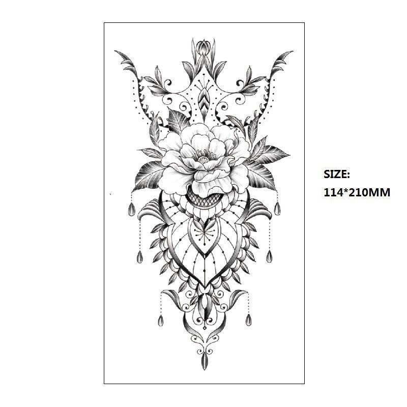 Bohemian Geometric Shape Water Transfer Small Full Arm Back Sexy Simulation Tattoo Sticker