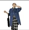 Autumn/Winter Korean-Style Loose Denim Oversized Pointed Collar Shirt Jacket