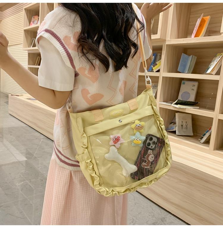 Průhledná taška přes rameno Studentská taška Crossbody Roztomilá dámská kabelka s velkou kapacitou