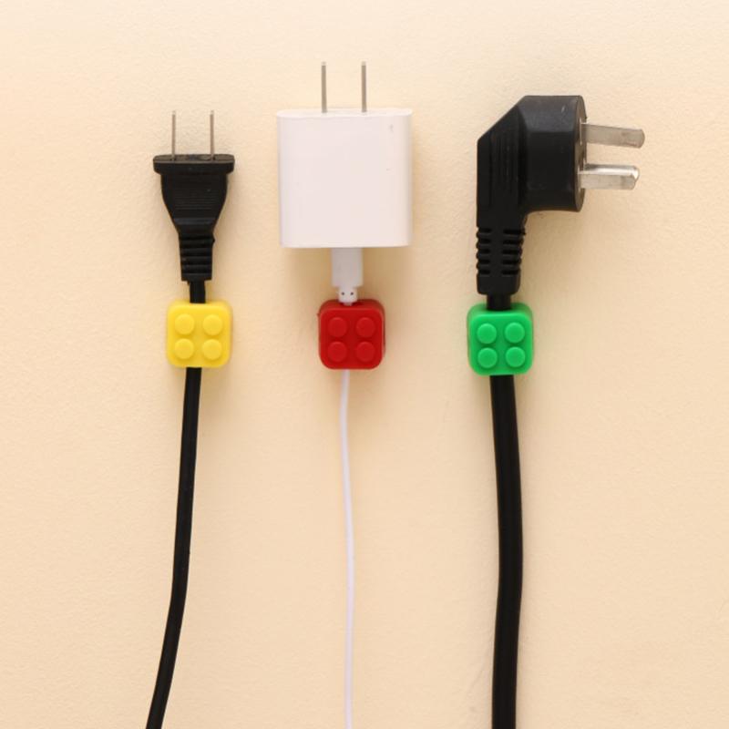 6Pcs Color  Magnetic Cable Organizer Holder Adhesive Wire Keeper Cord Cable Clips For Home Office Under Desk Management