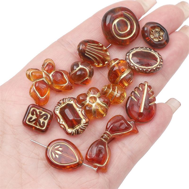 20g Perline Acriliche Sfuse, Trasparente Stile Vintage Smerigliato Oro in Rilievo, Adatte Per Braccialetti, Collane, Ciondoli e Accessori per Gioielli Fai da Te