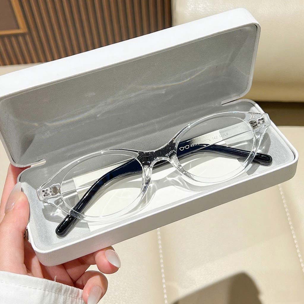 Leisure Elegant Elliptical Framed Plain Glasses Fresh And Sweet Hd Clear Lens Eye Protection Anti Blue Light Eyeglasses
