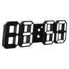 3D LED Wall Clock, Black, Remote-Controlled, Korean Style, Can Hang or Stand.