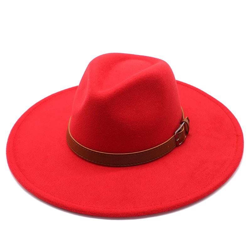 Wool 9.5Cm Big-Brimmed Jazz Top Hat, Men'S And Women'S Peach Heart Top, White Top Hat, Felt Hat