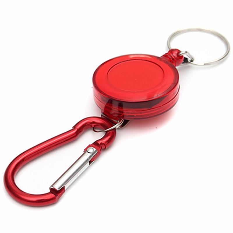 1PC Retractable Pull Keychain Badge Reel ID Lanyard Name Tag Card Holder Reels Recoil Belt Key Ring Chain Clips