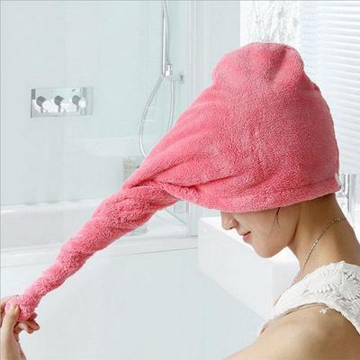 5 PCS Coral Cashmere Dry Hair Cap Fast Water Absorption Hat Shower Cap