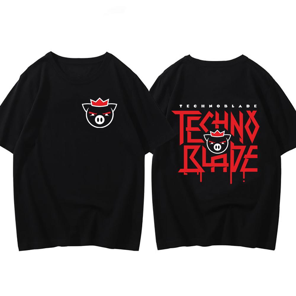 Kawaii Clothes Technoblade Dream Smp T-shirt Unisex Summer Tshirt Short Sleeve Couple Clothes Europe and America Streetwear Tops