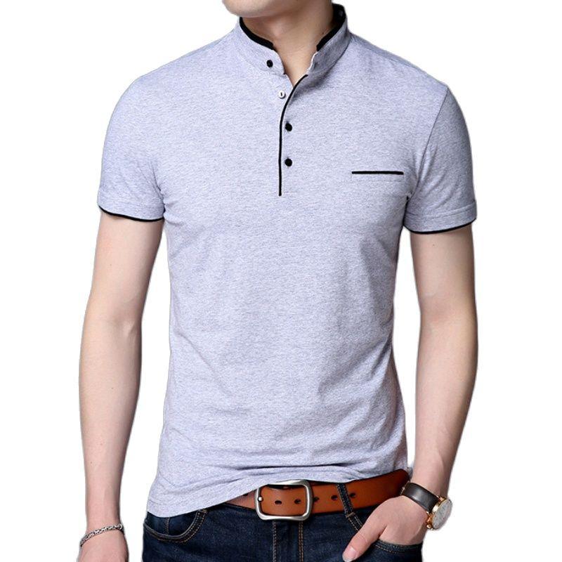 5XL Plus Size Men Summer Casual Top Slim Printing Cotton Short Sleeves Polo Shirt